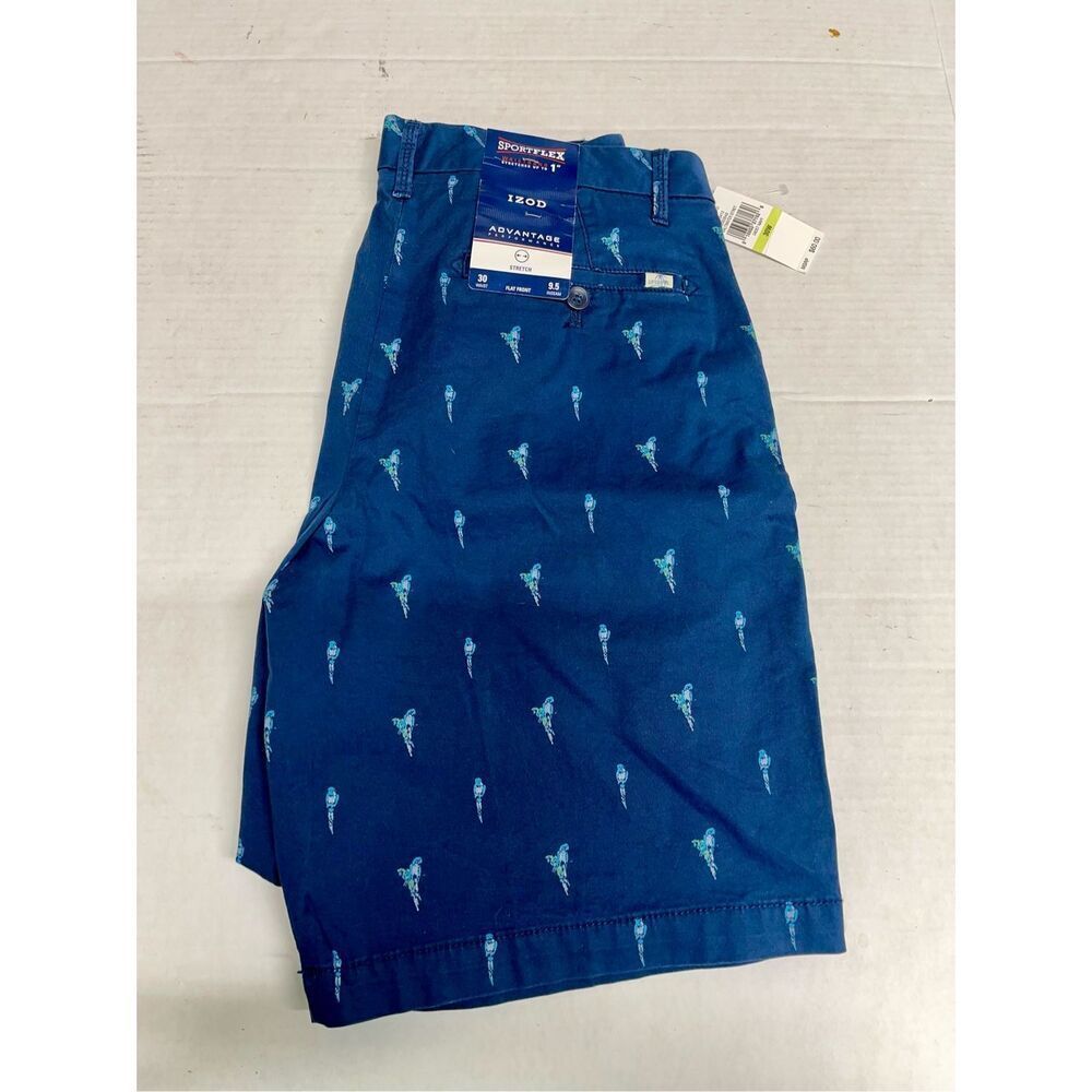 New Izod Advantage Performance Saltwater Street Parrot Shorts Sz 30 Retail $60)‎